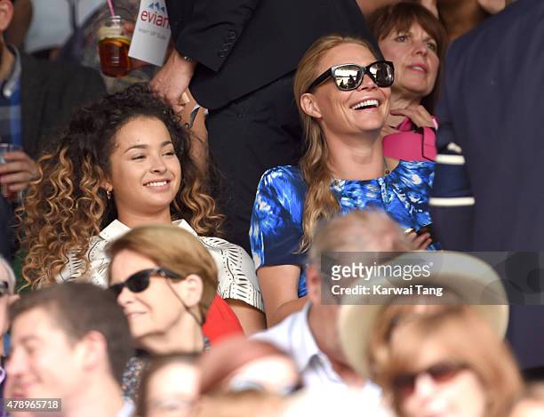 Ella Eyre and Jodie Kidd attend day one of the Wimbledon Tennis Championships on June 29, 2015 in London, England.