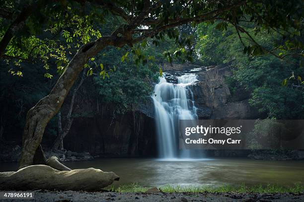 ang thong waterfall - overhangend stockfoto's en -beelden