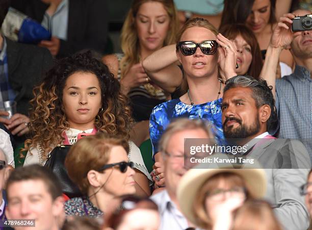 Ella Eyre and Jodie Kidd attend day one of the Wimbledon Tennis Championships on June 29, 2015 in London, England.