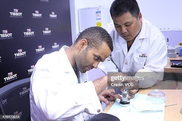 Star Tony Parker of the San Antonio Spurs attends Tissot new store opening ceremony on June 29, 2015 in Shanghai, China.