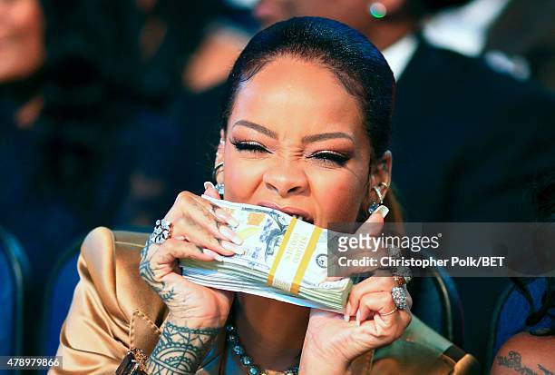 Recording artist Rihanna attends the 2015 BET Awards at the Microsoft Theater on June 28, 2015 in Los Angeles, California.