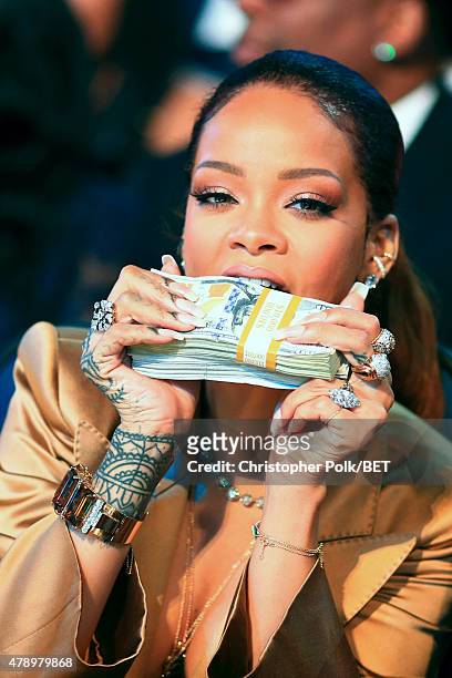 Recording artist Rihanna attends the 2015 BET Awards at the Microsoft Theater on June 28, 2015 in Los Angeles, California.