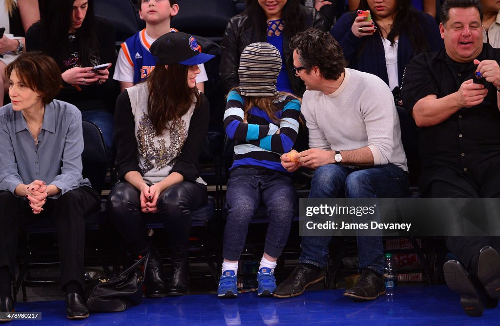 Celebrities Attend The Milwaukee Bucks Vs New York Knicks Game - March 15, 2014