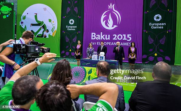 The draw for the teams competing the next day was managed by EJU Vice President Michal Vachun and carried out by Azerbaijan judo Olympic gold...