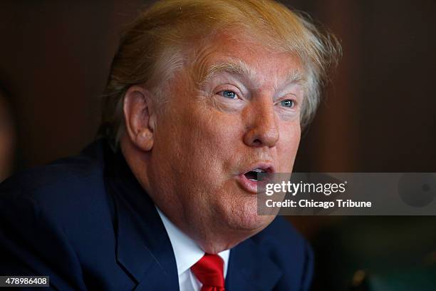 Donald Trump speaks with the Chicago Tribune Editorial Board Monday, June 29, 2015 in Chicago.