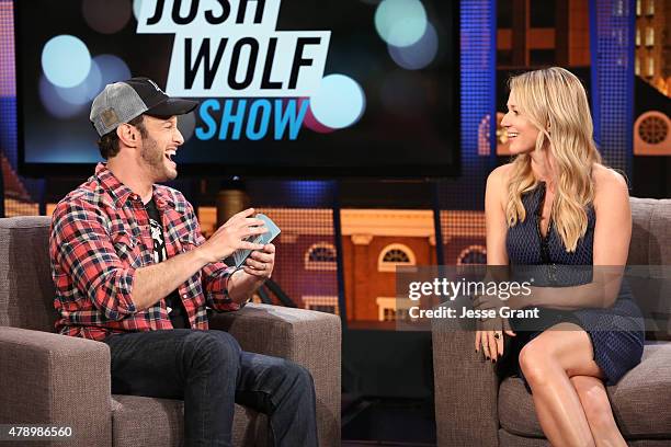 Josh Wolf hosts singer-songwriter Jewel on "The Josh Wolf Show" June 24, 2015 in Los Angeles, California. The show airs June 25 on CMT.