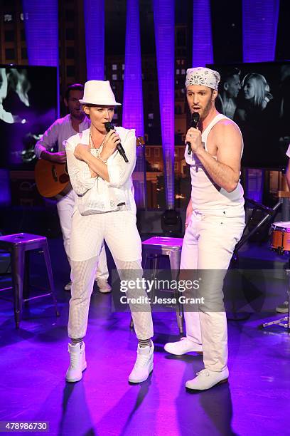 Josh Wolf hosts singer-songwriter Jewel on "The Josh Wolf Show" June 24, 2015 in Los Angeles, California. The show airs June 25 on CMT.