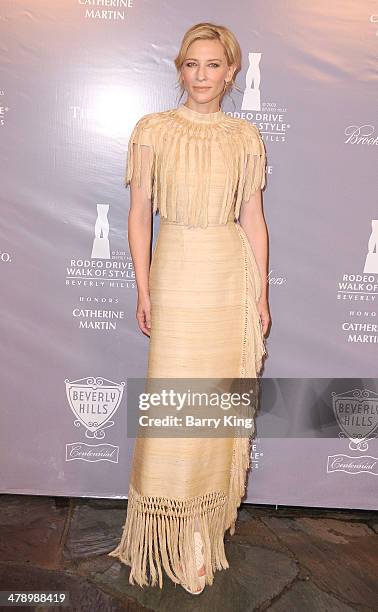 Actress Cate Blanchett attends the Rodeo Drive Walk of Style awards ceremony on February 28, 2014 at Greystone Mansion in Beverly Hills, California.