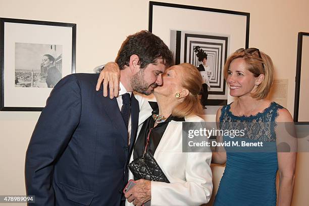 Luca Dotti, Doris Brynner, best friend of Audrey Hepburn, and Darcey Bussell attend a private view of new exhibition "Audrey Hepburn: Portraits Of An...