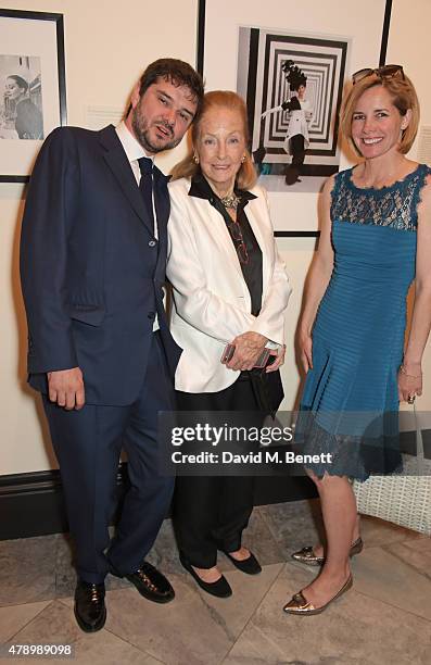 Luca Dotti, Doris Brynner, best friend of Audrey Hepburn, and Darcey Bussell attend a private view of new exhibition "Audrey Hepburn: Portraits Of An...