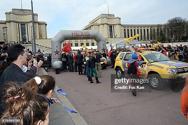 General view of atmosphere during the 24th Rallye Aicha Des Gazelles 2014' : Departure At bassin du Trocadero on March 15, 2014 in Paris, France.