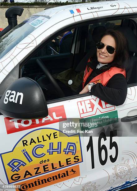 Laetitia Bleger attends the 24th Rallye Aicha Des Gazelles 2014' : Departure At bassin du Trocadero on March 15, 2014 in Paris, France.