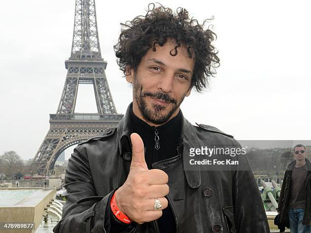 Tomer Sisley attends the 24th Rallye Aicha Des Gazelles 2014' : Departure At Bassin du Trocadero on March 15, 2014 in Paris, France.