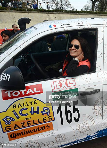 Laetitia Bleger attends the 24th Rallye Aicha Des Gazelles 2014' : Departure At bassin du Trocadero on March 15, 2014 in Paris, France.