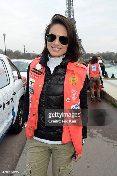 Laetitia Bleger attends the 24th Rallye Aicha Des Gazelles 2014' : Departure At bassin du Trocadero on March 15, 2014 in Paris, France.