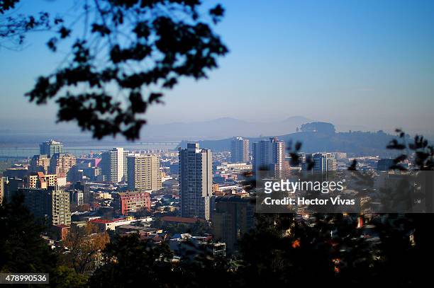 View of downtown Concepcion, host city of 2015 Copa America Chile on June 29, 2015 in Concepcion, Chile.