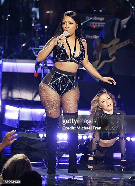 Michelle performs onstage during the 2015 BET Awards held at Microsoft Theater on June 28, 2015 in Los Angeles, California.