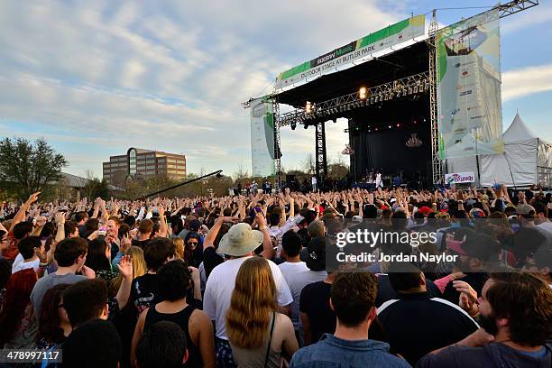 General view of the atmosphere at the SXSW Outdoor Stage at Butler Park during the 2014 SXSW Music, Film + Interactive Festival at Butler Park on...