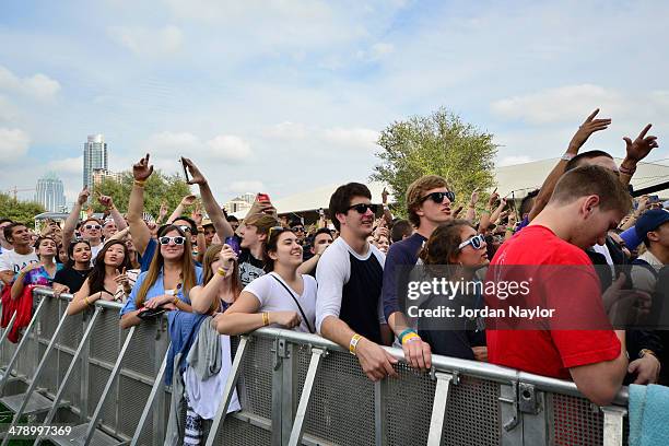 General view of the atmosphere at the SXSW Outdoor Stage at Butler Park during the 2014 SXSW Music, Film + Interactive Festival at Butler Park on...