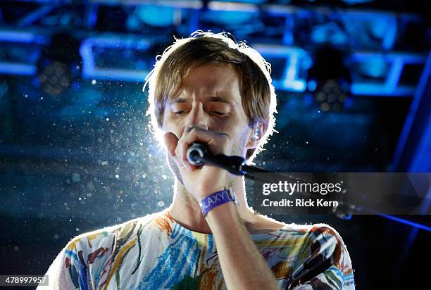 Cut Copy performs onstage as Samsung Galaxy presents Cut Copy and Holy Ghost! at SXSW 2014 on March 15, 2014 in Austin, Texas.