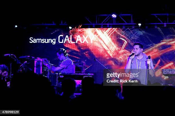 Holy Ghost! performs onstage as Samsung Galaxy presents Cut Copy and Holy Ghost! at SXSW 2014 on March 15, 2014 in Austin, Texas.