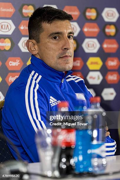 Edgar Benitez of Paraguay attends during a press conference at Alcaldesa Ester Roa Rebolledo Municipal Stadium on June 29 2015 in Concepcion, Chile....