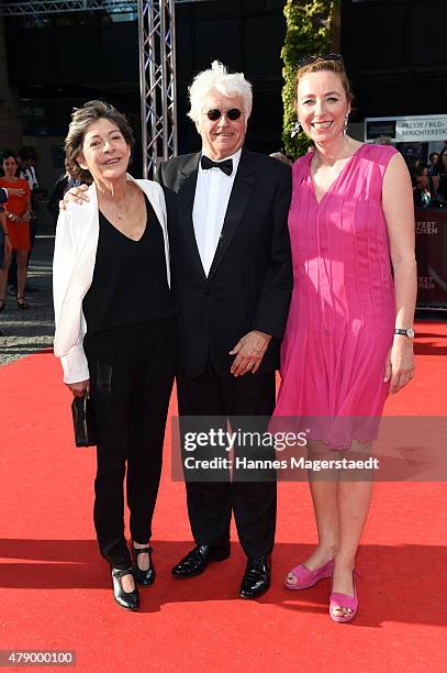 Jean-Jacques Annaud and his wife Laurence Annaud and Diana Iljine attend the Cine Merit Award during the Munich Film Festival at Gasteig on June 29,...