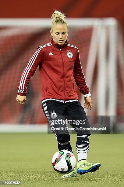 Leonie Maier of Germany practices during a training session at Olympic Stadium ahead of their semi final match against the United States on June 29,...