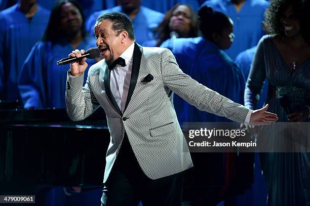 Singer Richard Smallwood performs onstage during BET Celebration of Gospel 2014 at Orpheum Theatre on March 15, 2014 in Los Angeles, California.