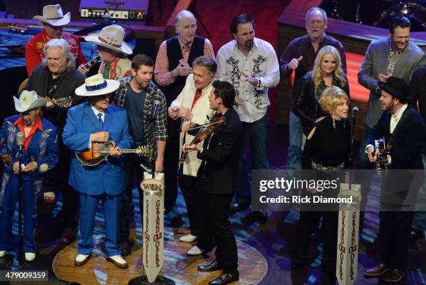 Grand Ole Opry members and friends, Bill Anderson, Clint Black, Diamond Rio, Green River Ordinance, Miranda Lambert, Old Crow Medicine Show, Opry...