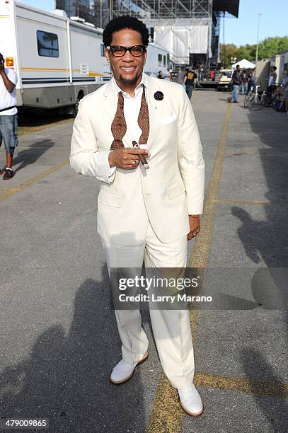 Host D.L. Hughley attends Day 1 of Jazz In The Gardens at Sun Life Stadium on March 15, 2014 in Miami Gardens, Florida.