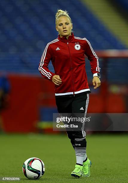 Leonie Maier of Germany warms up during training at Olympic Stadium on June 29, 2015 in Montreal, Canada.