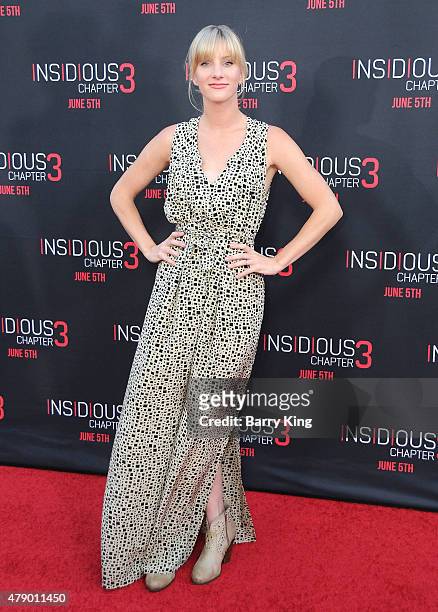 Actress Heather Morris attends the premiere of Focus Features' 'Insidious: Chapter 3' at the TCL Chinese Theatre on June 4, 2015 in Hollywood,...