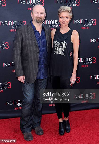 Neil Marshall and Axelle Carolyn attend the premiere of Focus Features' 'Insidious: Chapter 3' at the TCL Chinese Theatre on June 4, 2015 in...