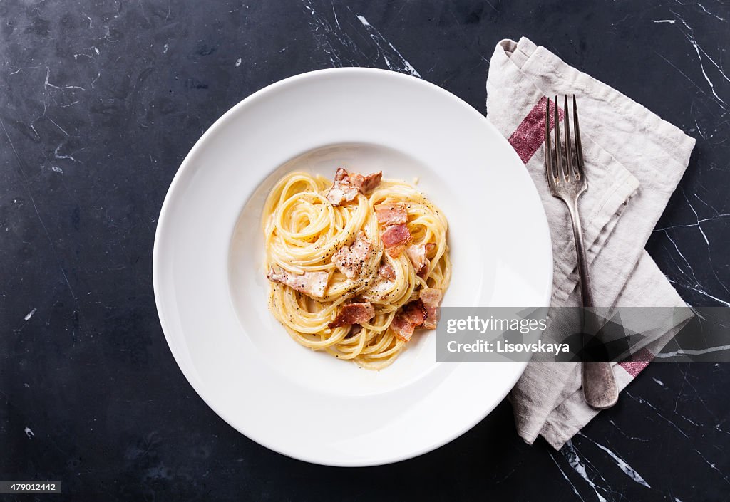 Pasta Carbonara with parmesan