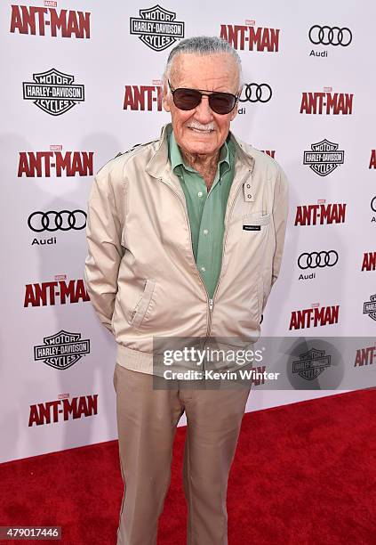 Executive producer/comic book icon Stan Lee attends the premiere of Marvel's "Ant-Man" at the Dolby Theatre on June 29, 2015 in Hollywood, California.