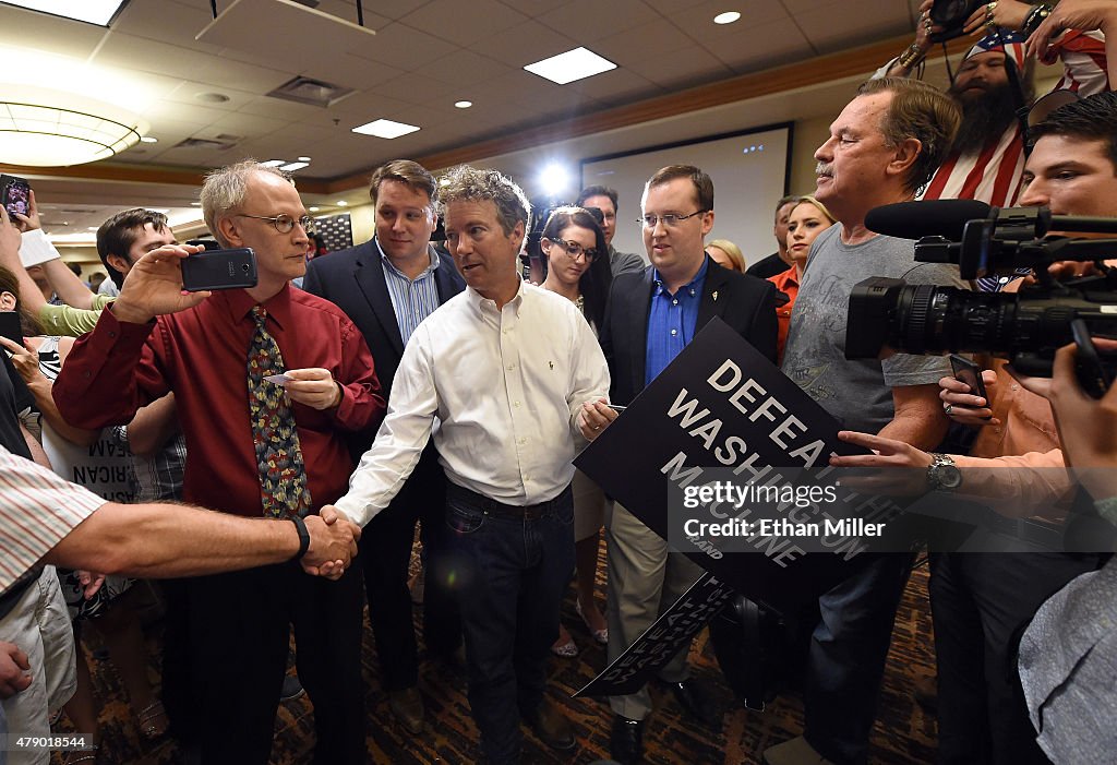 Presidential Candidate Rand Paul Campaigns In Las Vegas