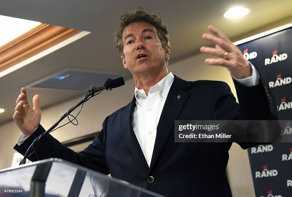 Presidential Candidate Rand Paul Campaigns In Las Vegas