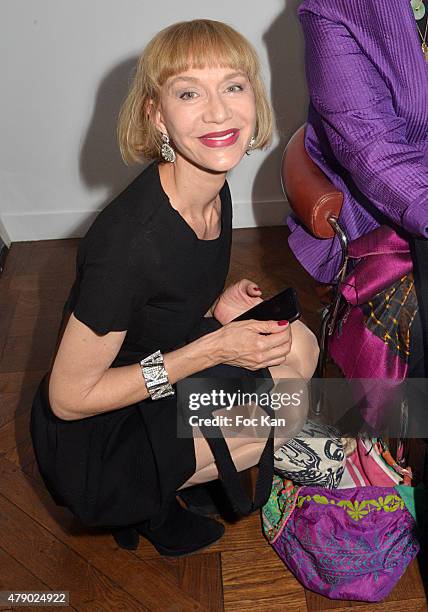 Katinka de Montal attends the Marisa Schiaparelli Berenson book signing at Christies on June 29, in Paris France.