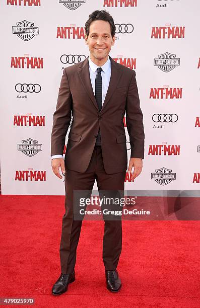 Actor Paul Rudd arrives at the premiere of Marvel Studios "Ant-Man" at Dolby Theatre on June 29, 2015 in Hollywood, California.