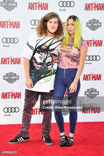 Comedian Blake Anderson and Rachael Finley arrive at the Los Angeles Premiere of Marvel Studios "Ant-Man" at Dolby Theatre on June 29, 2015 in...