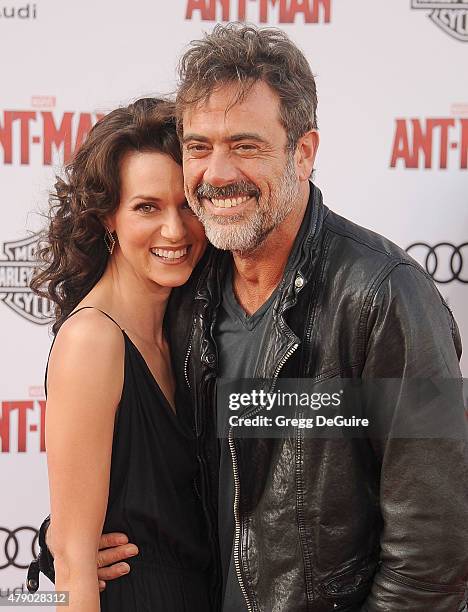 Actors Jeffrey Dean Morgan and Hilarie Burton arrive at the premiere of Marvel Studios "Ant-Man" at Dolby Theatre on June 29, 2015 in Hollywood,...