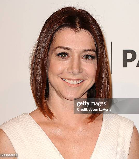 Actress Alyson Hannigan attends the "How I Met Your Mother" series farewell event at the 2014 PaleyFest at Dolby Theatre on March 15, 2014 in...