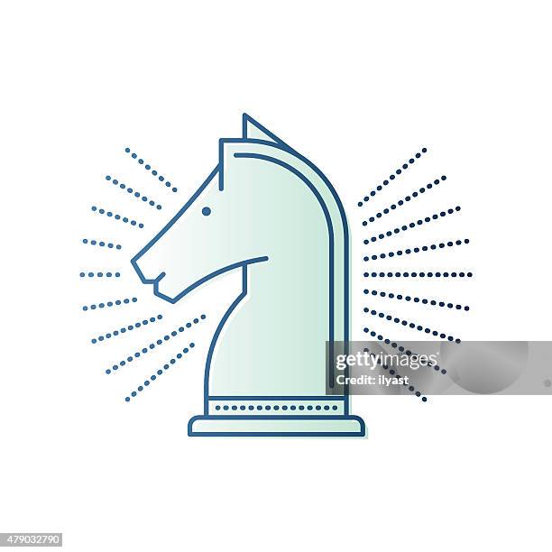 chess knight icon - queen-chess-piece-clip-art stock illustrations