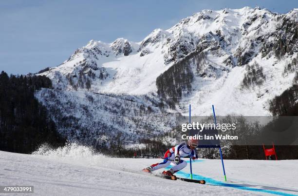 Marie Bochet of France competes in the Women's Giant Slalom Standing during day nine of the Sochi 2014 Paralympic Winter Games at Rosa Khutor Alpine...