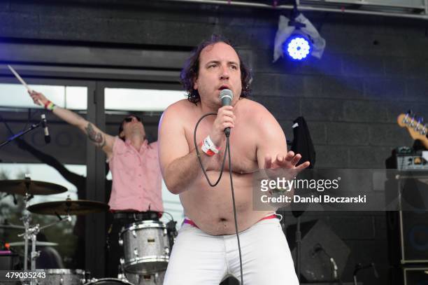 Har Mar Superstar performs on stage during Rachael Ray's Feedback at Stubb's on March 15, 2014 in Austin, United States.