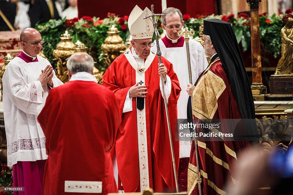 Pope Francis celebrates the Holy Mass with the imposition of...