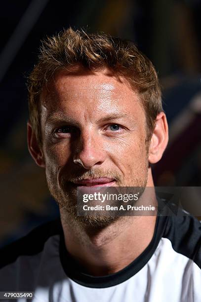 Jenson Button attends a photocall to launch Santander Cycle tours at the Science Museum on June 30, 2015 in London, England.