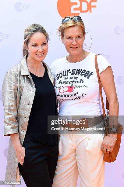 Ann-Kathrin Kramer and Suzanne von Borsody attend the ZDF reception during the Munich Film Festival at Hugo's on June 30, 2015 in Munich, Germany.