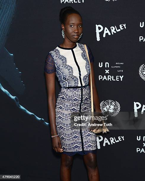 Winnie Mayar attends President of The General Assembly of The United Nations and Parley for The Oceans Launch Event at United Nations General...